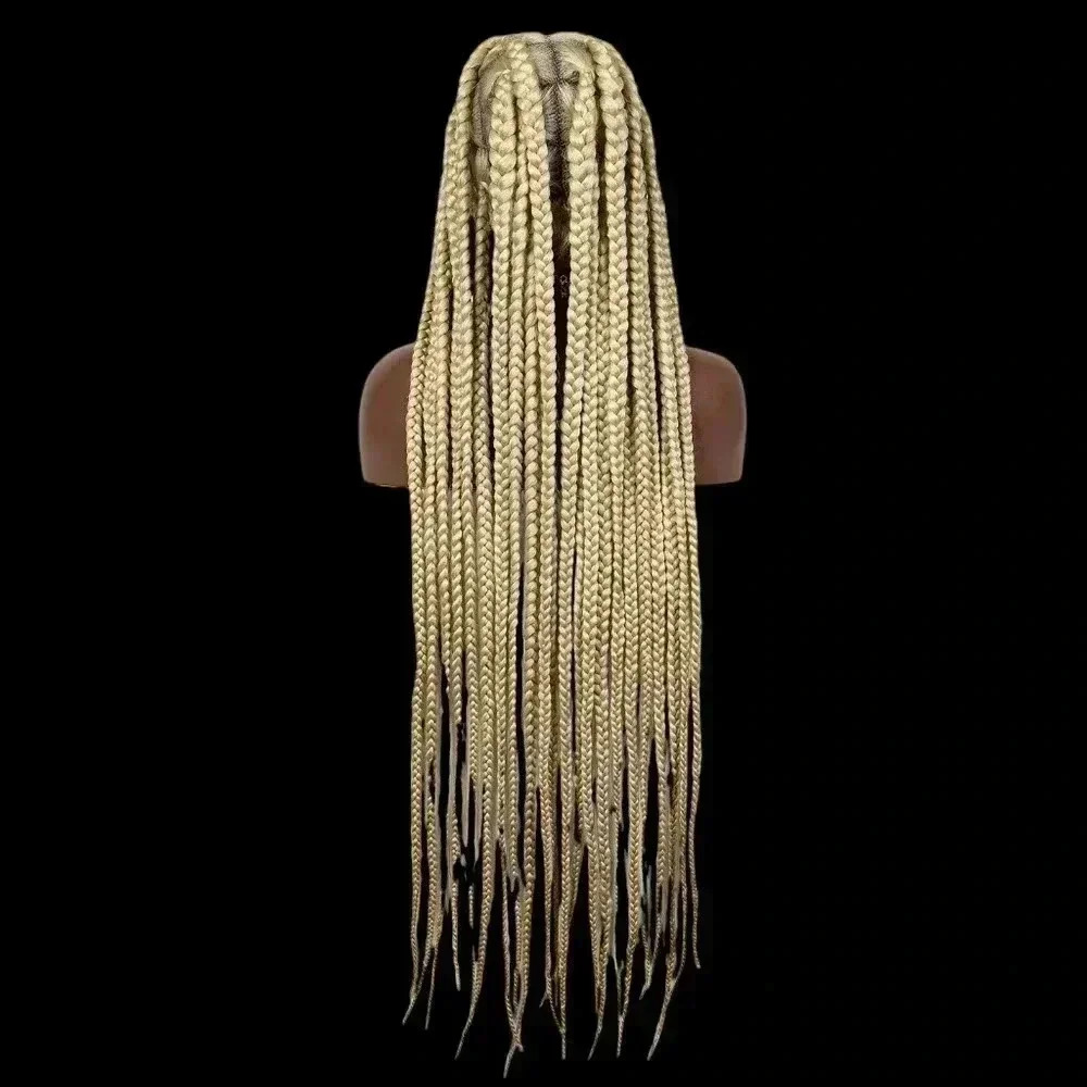 Braided full lace wig, knotless box braids, long medium Braids, blond wig NWT - Picture 11 of 13